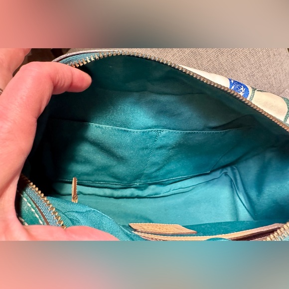 Coach Limited Edition Teal Multicolor Scribble Stitch Pocket Satchel 1847 - Picture 16 of 16